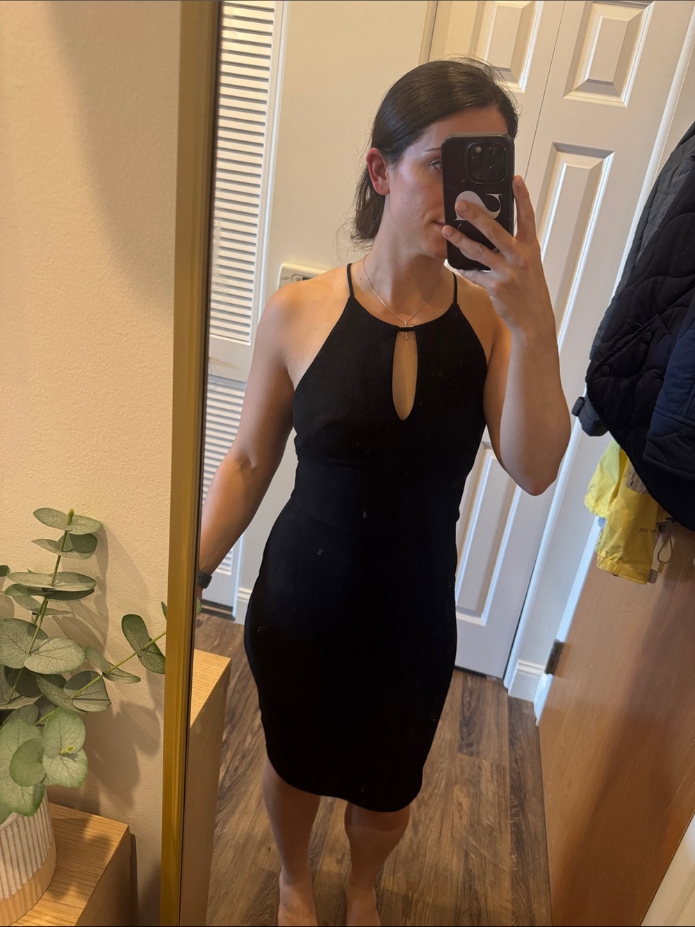 Black Halter Neck with lace detail Dress